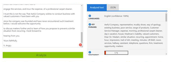 microsoft text analytics